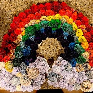 Paper flower rainbow